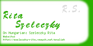 rita szeleczky business card